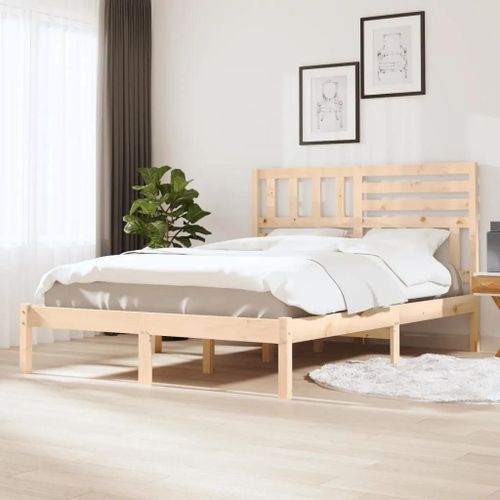 Cadre De Lit Sans Matelas Bois De Pin Massif 120x200 Cm
