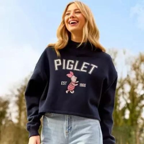 Sweatshirt Porcinet Bleu Pour Adultes, Winnie L'ourson