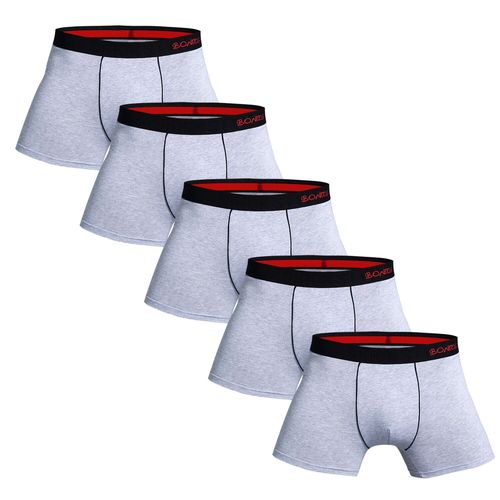 5 Pièces Boxer Et Caleçons En Coton Pour Homme,Sous-Vêtements De Marque,Ensemble De Luxe,Boîte Sexy,Kit De Slip,2023,5 Pièces - Type 5pcs B2 Grey Black-S