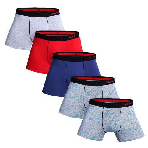 5 Pièces Boxer Et Caleçons En Coton Pour Homme,Sous-Vêtements De Marque,Ensemble De Luxe,Boîte Sexy,Kit De Slip,2023,5 Pièces - Type 5pcs B2 -3-Xxl