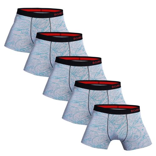5 Pièces Boxer Et Caleçons En Coton Pour Homme,Sous-Vêtements De Marque,Ensemble De Luxe,Boîte Sexy,Kit De Slip,2023,5 Pièces - Type 5pcs B2print Grey-M