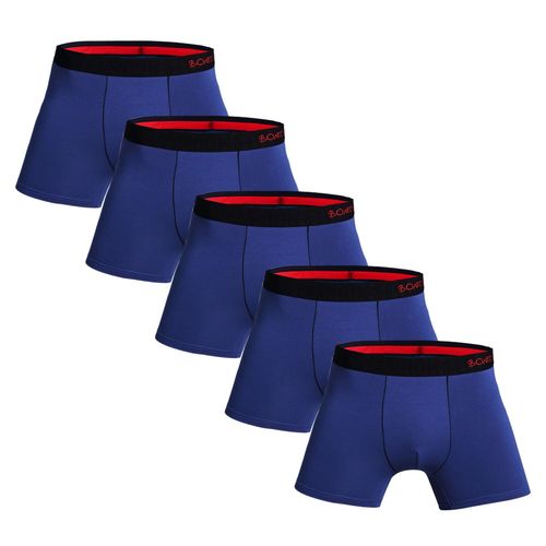 5 Pièces Boxer Et Caleçons En Coton Pour Homme,Sous-Vêtements De Marque,Ensemble De Luxe,Boîte Sexy,Kit De Slip,2023,5 Pièces - Type 5pcs B2blue Black-M