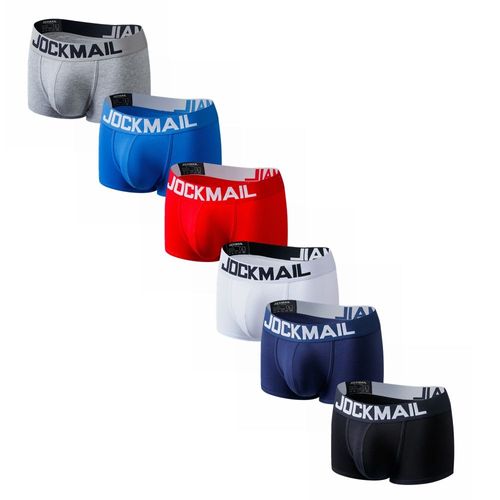 Jockmail 6 Pièces/Lot Homme Caleçons Boxershorts Coton Hommes Boxeurs Mâle Sous-Vêtements Respirants Hommes Culottes Doux Boxer Slips - Type Jm402 Mixed 6pcs-L #A