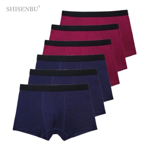 Lot De 6 Boxers Noirs En Bambou Pour Homme,Caleçons Respirants,Sous-Vêtements Sexy,Cadeaux - Type 1-9-Asian-Size-Xl
