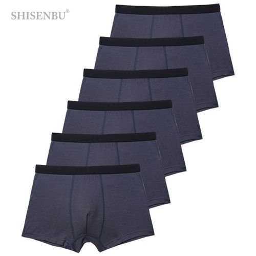 Lot De 6 Boxers Noirs En Bambou Pour Homme,Caleçons Respirants,Sous-Vêtements Sexy,Cadeaux - Type 1-10-Asian-Size-L