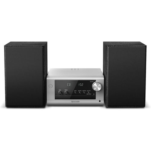 ChenQuanSarl-Sc-Pm702Eg-S Microchaîne Hi-Fi Stéréo Compacte Avec Cd, Dab+/Fm Radio, Usb Et Bluetooth, Hauts Parleurs 80W, Contrôle Des Basses, Argent