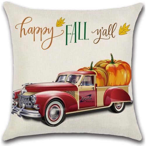 Housse De Coussin Pour Thanksgiving Jour | Housse De Coussin Pour Voiture Et Citrouille, Coussin En Coton Et Lin, Housse De Coussin Pour Canapé-Lit, Oreiller Décoratif