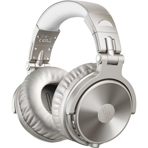 Casque Bluetooth Sans Fil 110H Et Mode Filaire, Casque Audio Avec Micro, Hi-Res Audio, Coussinets En Protéines Douces, Extra Basses, Confortable Léger Pliable Studio Wireless Pro-C Argent