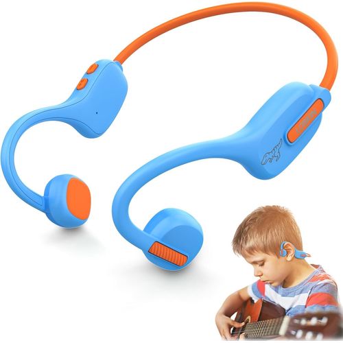Casque Pour Enfant, Écouteurs Open Ear Sans Fil Bluetooth 5.3, Ipx5 Casque Enfant À Conduction Osseuse Avec Mic Pour École, Voyage, Sport (Bleu)