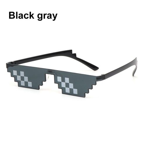 Thdplife-Lunettes De Soleil Mosaïque Amusantes,Pixel Black,Retro Gamer Robot,Ixd'anniversaire,Cosplay Favors,Design - Type Black Gray