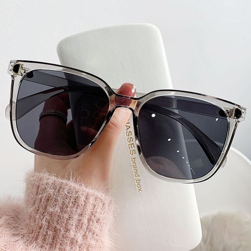 Mode Surdimensionné Lunettes De Soleil Femme Marque Concepteur Vintage Carré Lunettes De Soleil Femme Grand Cadre Dégradé Nuances Oculos De Sol - Type Trans Gray