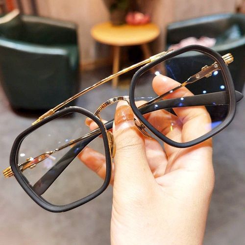 Lunettes De Soleil À Monture Respirante Pour Hommes Et Femmes,Anti-Lumière Bleue,Transparentes,Uv400,Miroir Plat,2023 - Type Matte Black Gold