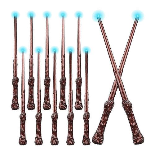 10 pièces baguettes de sorcier son illuminant jouet cadeaux Cosplay Party Costume (marron)