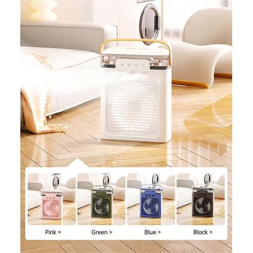 Mini refroidisseur d¿air par évaporation de ventilateur de climatiseur portable avec des modes d¿éclairage LED de couleurs pour la nuit de bureau