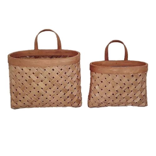 Fait à la main tissé suspendu panier cuisine fruits et légumes stockage bambou naturel tissé pot de fleur H
