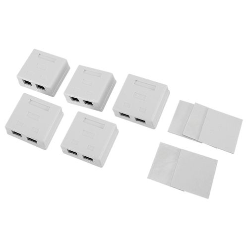Prise réseau RJ45 - Prise murale double blindée montée en surface avec câble LAN Ethernet CAT6A