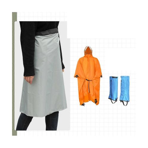Subito Vêtements De Pluie En Plein Air Long Rain Kilt Jupe Imperméable Pour La Randonnée En Plein Air Camping Gris