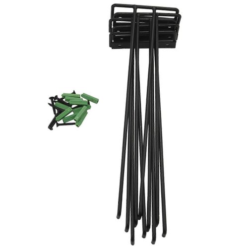 5 Pcs Verres À Pied Verre À Vin Rack De Rangement, Mur De Rangement De Cuisine Rack, Noir, 11 Pouces / 30cm