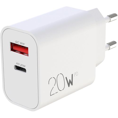 20w Chargeur 2 Ports Usb-C Usb-A, Charge Rapide, Type-C Pd 3.0, Blanc, Compatible Avec Iphone 15 Pro 14 13 12 Ipad Apple Watch Airpod Samsung Galaxy S23 S22 Z Fold Flip, 570350