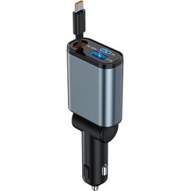 Chargeur De Voiture Rétractable Usb C 50 W Pr Allume-Cigare