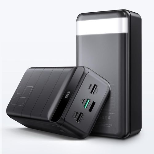 Batterie Externe 50000mah Power Bank Pd 22,5 W Qc 4.0 Usb-C Power Bank Avec Écran Led Et Lampe De Poche Avec 4 Sorties Et 3 Entrées Fonction De Charge Rapide Iphone