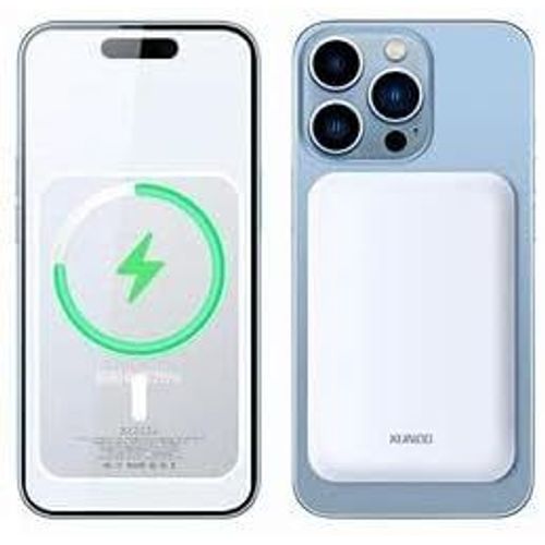 Batterie Externe Magnétique 5000mah ¿ Chargeur Sans Fil 15w & Charge Rapide Usb-C 20w ¿Powerbank Ultra-Compact Et Léger Pour Iphone, Samsung Et Autres Smartphones Compatible Qi, Ios Et Android