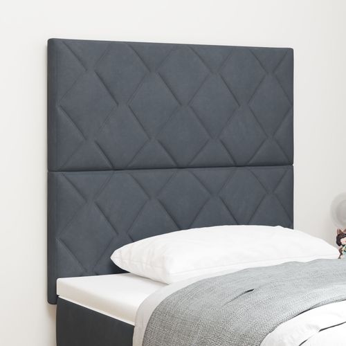 Vidaxl Tête De Lit Design Blocs De Diamant Gris Foncé 90 Cm Velours, Vidaxl Tête De Lit Design Blocs De Diamant Gris Foncé 180 Cm Velours
