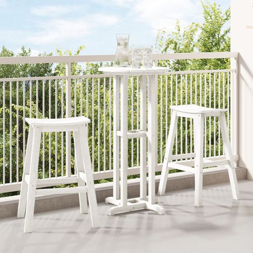 Vidaxl Tabourets De Bar 2 Pcs Blanc Hdpe