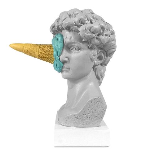 Crème glacée Smashing David Statue Européen Moderne Simple David Head Bust Statue Chambre Salon P