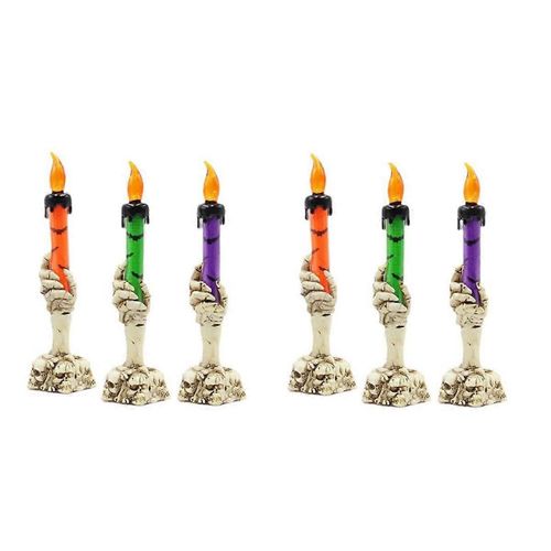 6PCS Halloween Squelettes Fantôme Party Bougies Citrouille Party Happy Halloween Party Home Decorations