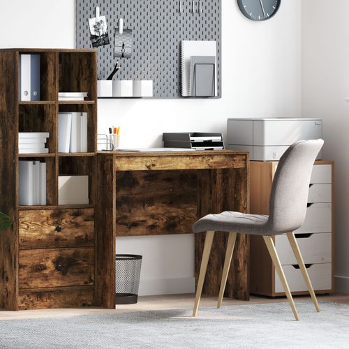 Vidaxl Bureau Chêne Fumé 80x50x76 Cm Bois D'ingénierie