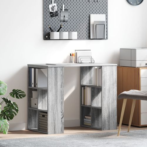 Vidaxl Bureau D'angle Gris Sonoma Panneau De Particules Moyen