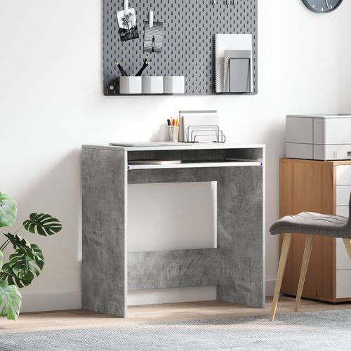 Vidaxl Bureau En Béton Gris Panneau De Particules Bureau Moderne