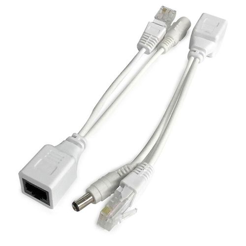 Kit d¿injecteur et de répartiteur PoE passif 12 paires Injecteur PoE 12V et répartiteur pour accessoire de périphérique réseau sans fil blanc