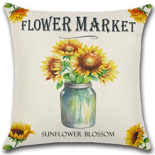 Housse De Coussin En Lin Et Coton, Motif Ferme, Tournesol, Thanksgiving, Thème De La Récolte D'automne, Décoration De La Maison, De La Voiture, Du Canapé, Taie D'oreiller Décorative