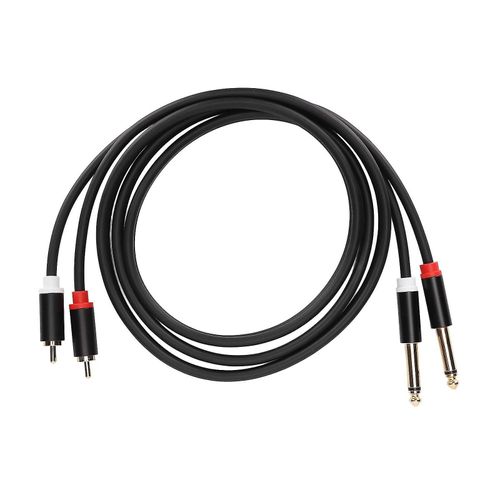 Câble double RCA vers double TS - 4,9 pi - Cordon d¿interconnexion stéréo de haute qualité