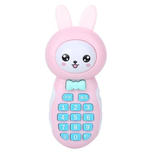 Jouet de téléphone portable pour enfant de dessin animé rose - Jouets d¿apprentissage éducatifs avec musique et mode histoire