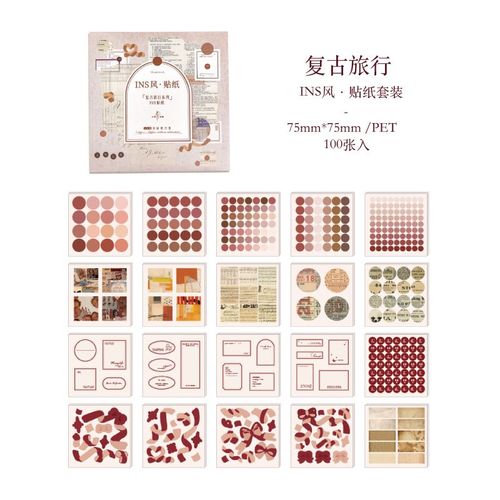 Autocollants De Style Cercle À Points Ins, Étiquette Autocollante De Base, Pour Album, Journal Intime, Décoration, Scrapbooking, 100 Pièces
