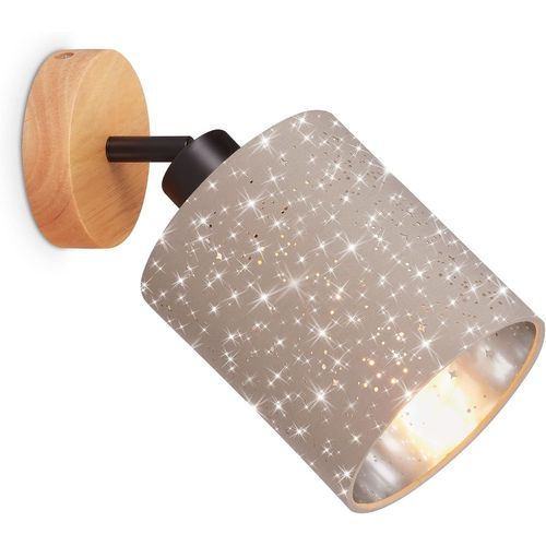 Chenquansarl-Applique Intérieure Avec Ciel Étoilé, Abat-Jour En Tissu, Orientable, Lampe Murale Intérieure, Spot Mural Intérieur, Lumière Murale, Éclairage Mural, Chambre À Coucher,13x15 Cm, Taupe
