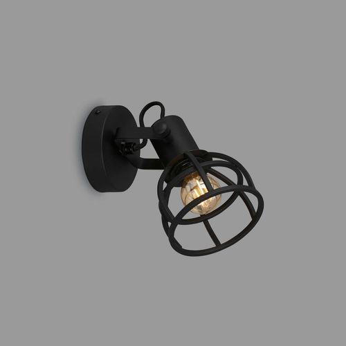 Chenquansarl-Applique Murale Rétro Avec Abat-Jour À Grille, Applique Murale Vintage 1 Lampe, Douille E14 . 25 Watts, Abat-Jour Réglable, Lampe Murale Rustique En Acier, Noir