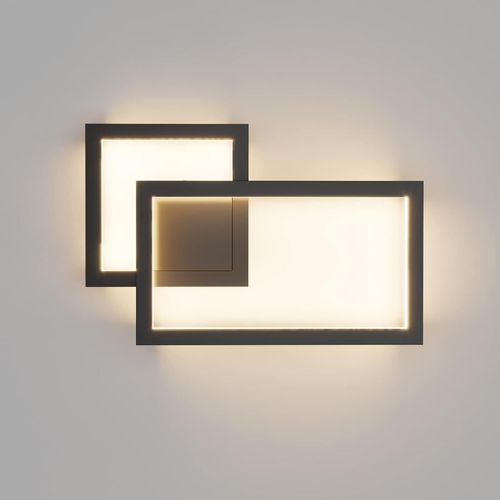 ChenQuanSarl-Applique Murale Interieur Design, 24W, 1960Lm, Lampe Murale Led Mordern, Appliques Interieur Décoratif, Éclairage Mural Pour Chambre, Salon, Couloir, Blanc Chaud 3000K, Noir