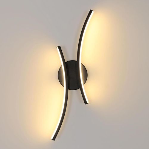 ChenQuanSarl-Applique Murale Interieur Led, 20 W 2500 Lm Lampe Murale Moderne Design Incurvée, 3000 K Lumière Blanche C Luminaire Mural Interieur Pour Chambre Salon Couloir Escalier