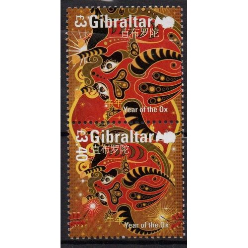 Gibraltar Timbre Année Du Buffle 2021