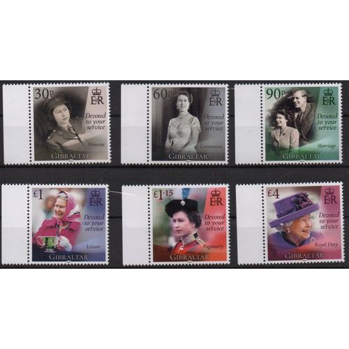 Gibraltar Timbres La Reine Elisabeth 2021