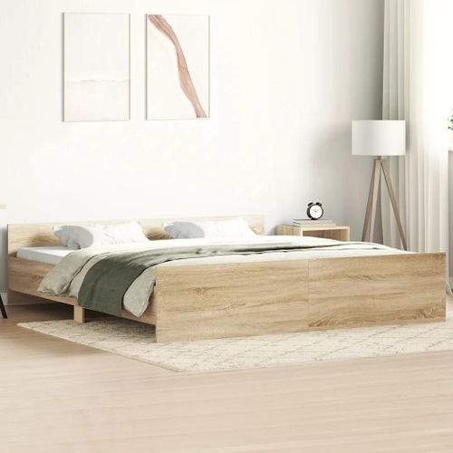 Cadre De Lit Sans Matelas Chêne Sonoma 180x200 Cm