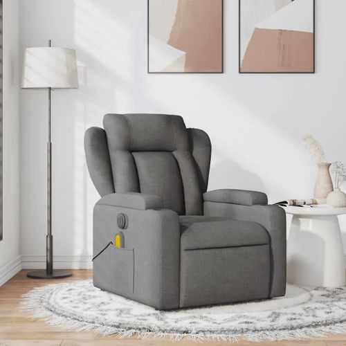 Fauteuil De Massage Inclinable Gris Foncé Tissu