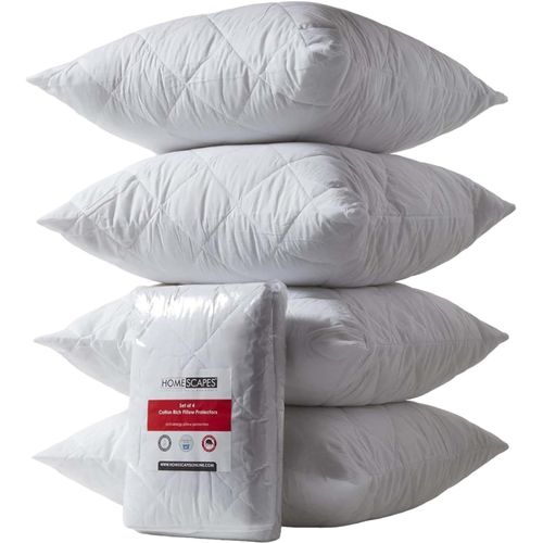 Lot De 4 Protège Oreillers En Polycoton, Sous-Taies Doreiller 65x65 Cm, Alèses De Protection