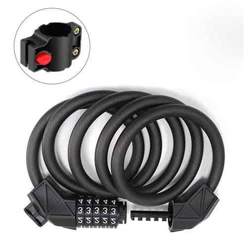 Serrure De Vélo / Verrouillage Par Mot De Passe À Cinq Chiffres Serrure De Câble En Acier De Type Anneau / Serrure De Vélo De Montagne De Route Serrure De Fil De Moto