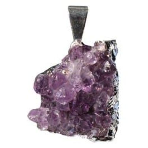 Pendentif Argenté - Druse D'Améthyste