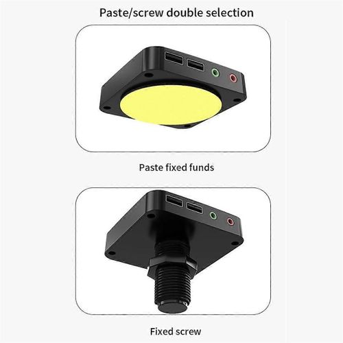 Interrupteur d¿alimentation de bureau d¿ordinateur PC externe Alimentation hôte Interrupteur à bouton-poussoir marche/arrêt, double USB Por
